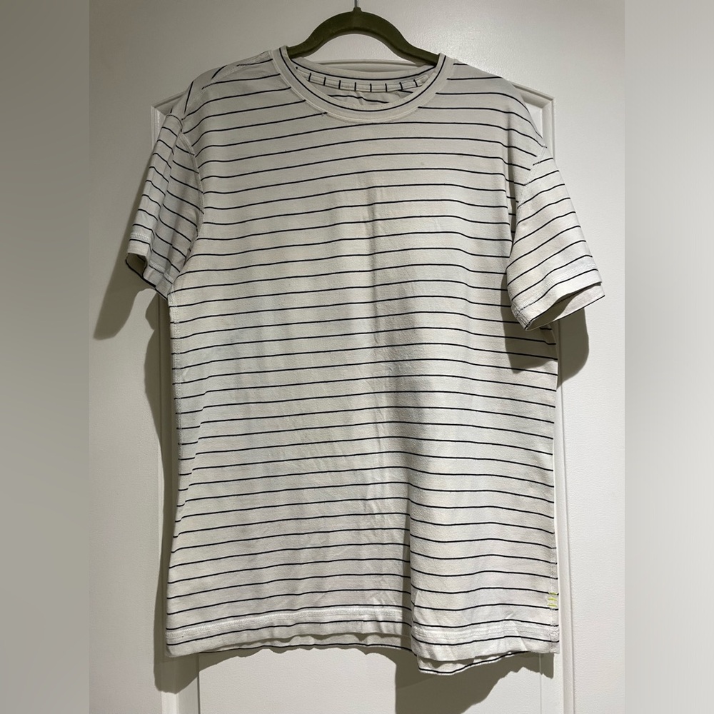 lululemon athletica White and Black Striped Tee